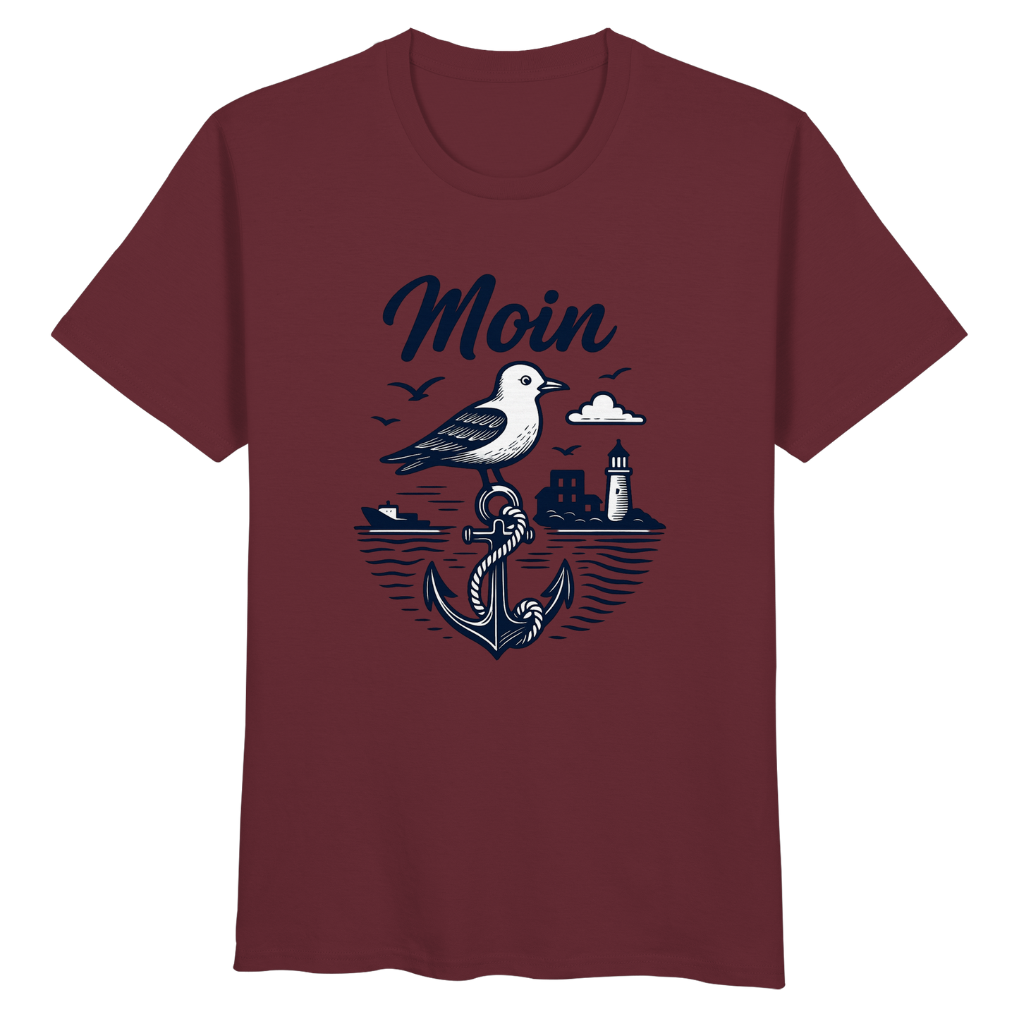 Heimathafen Unisex Shirt von LLOOVA mit Ankerdesign


